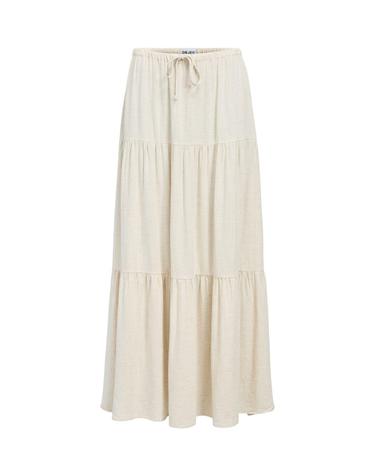 오브젝트 린넨 밴딩 플레어 롱 스커트 5860060 BEIGE