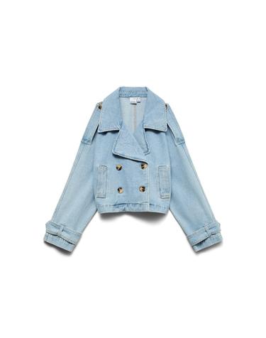 베로모다 테크니컬 더블버튼 크롭 데님 재킷 7930241 AZUL
