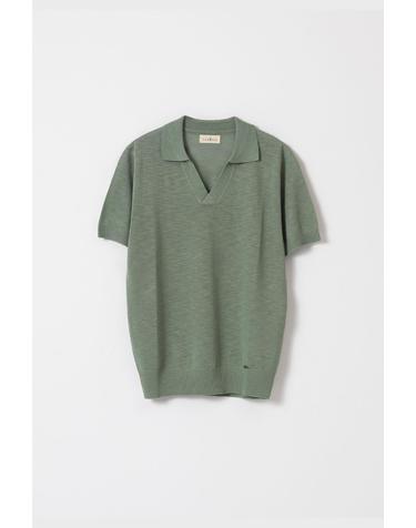 푸로에고 브이넥 반팔 니트 폴로 셔츠 3733130 VERDE