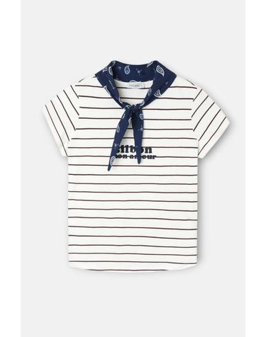 실본 스트라이프 반다나 코튼 반팔 티셔츠 7093347 ESTAMPADO BLANCO