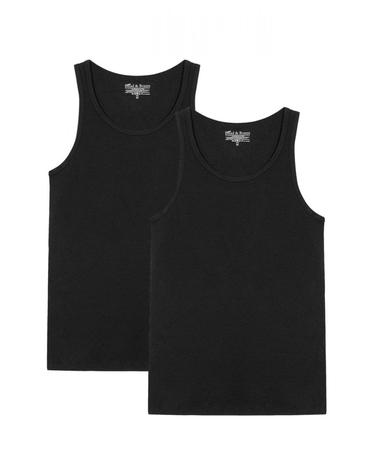 브레드앤박서스 오가닉 코튼 블랙 민소매 티셔츠 2팩 2470422 NEGRO