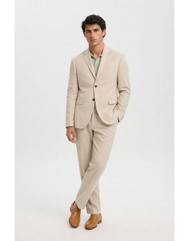 셀렉티드 린넨 혼방 버튼 테일러드 자켓 6770735 BEIGE