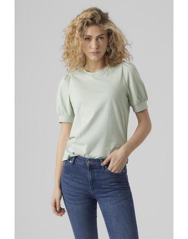베로모다 오가닉 코튼 퍼프소매 반팔 티셔츠 9934251 VERDE