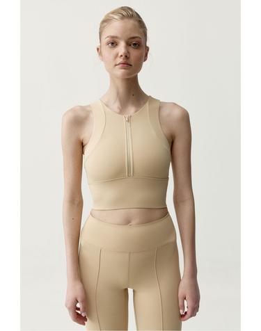본리빙요가 테크니컬 크롭 스포츠 탑 베이지 8183616 BEIGE