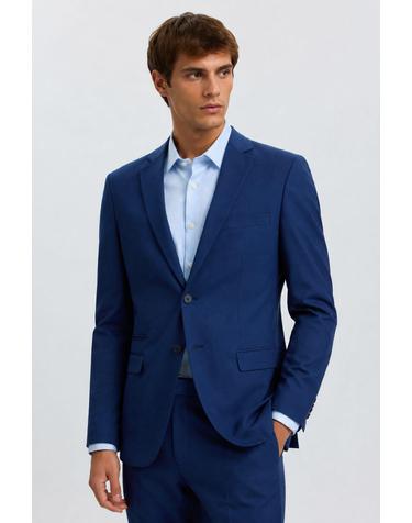 셀렉티드 테크니컬 슬림핏 테일러드 재킷 폴리울 블루 수트 6770658 AZUL