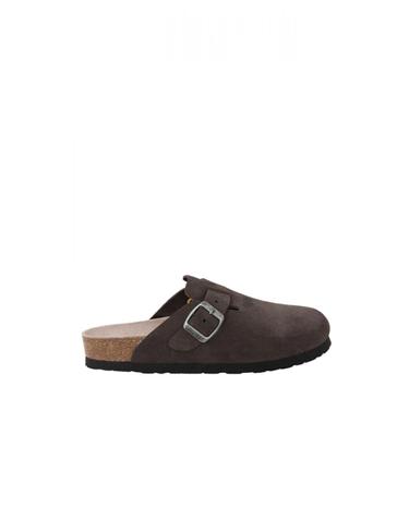 제뉴인스 프리미엄 스웨이드 버클 스트랩 뮬 슬리퍼 9961129 MARRON OSCURO