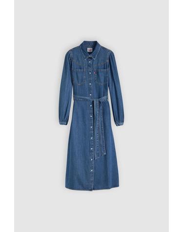 리바이스 데님 벨트 롱 셔츠 원피스 9908877 AZUL OSCURO