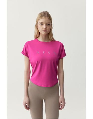 본리빙요가 테크니컬 스포츠 핑크 반팔 티셔츠 8183603 FUCSIA