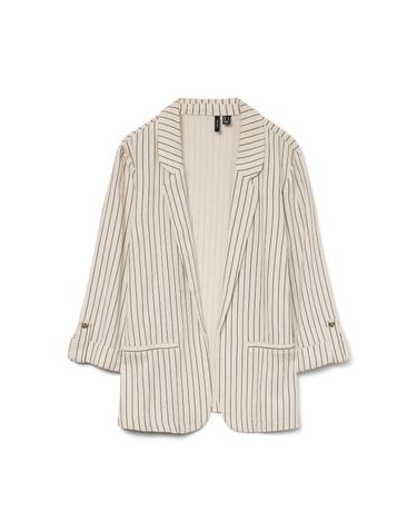 베로모다 린넨 스트라이프 오픈 블레이저 7930052 ESTAMPADO BLANCO