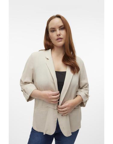 베로모다 린넨 7부 소매 오버핏 블레이저 7930144 BEIGE