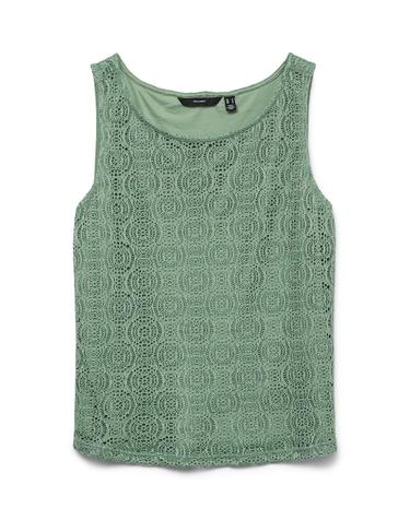 베로모다 크로셰 레이스 민소매 라운드넥 탑 9934386 VERDE OSCURO