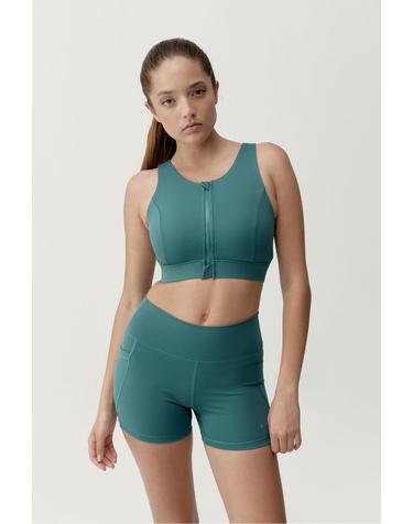 본리빙요가 프론트 지퍼 스포츠 브라탑 8183618 KAKI