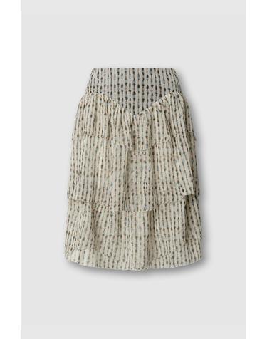 페페진스 비대칭 러플 미디 스커트 9794086 ESTAMPADO