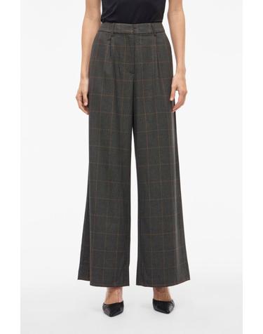 빌라 체크 와이드 정장 팬츠 3723086 GRIS
