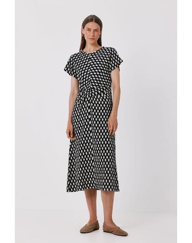 꼬르떼피엘 프린트 셔링 미디 원피스 5204367 MULTICOLOR