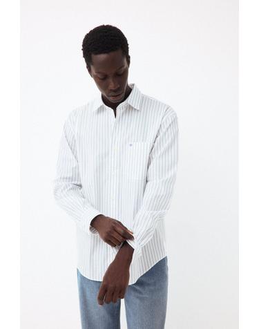 페드로 델 이에로 릴렉스핏 스트라이프 포플린 긴팔 셔츠 1844325 BLANCO