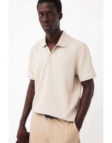 페드로 델 이에로 레귤러핏 브이넥 텍스처 반팔 폴로셔츠 5274128 BEIGE