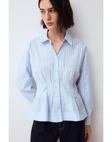 페드로 델 이에로 스트라이프 페플럼 긴팔 셔츠 7654089 AZUL