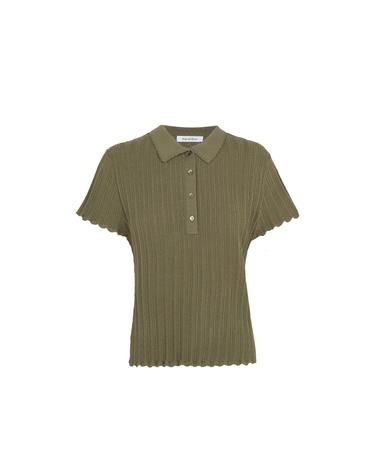 페드로 델 이에로 폴로넥 반팔 니트 탑 5504340 VERDE