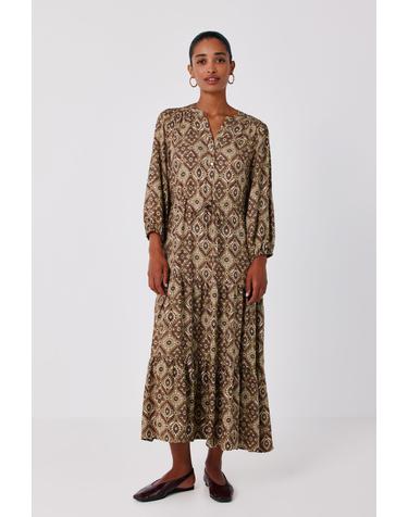 꼬르떼피엘 프린트 드로스트링 롱 원피스 1874479 ESTAMPADO VERDE