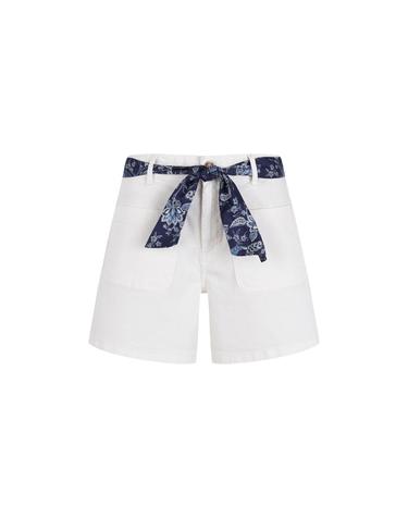 꼬르떼피엘 하이라이즈 스카프 벨트 반바지 8244192 BLANCO