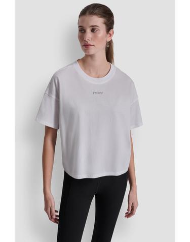 디케이엔와이 박시핏 라운드넥 반팔 티셔츠 6861591 BLANCO
