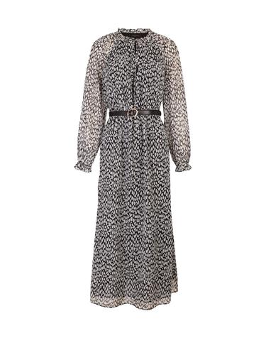 꼬르떼피엘 프린트 러플 벨트 롱 원피스 1874483 ESTAMPADO BEIGE