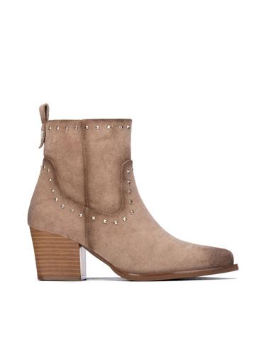 엑스티아이 스터드 블록힐 앵클 부츠 1524836 BEIGE