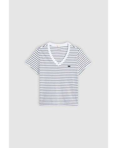 리바이스 스트라이프 브이넥 반팔 티셔츠 6861576 ESTAMPADO