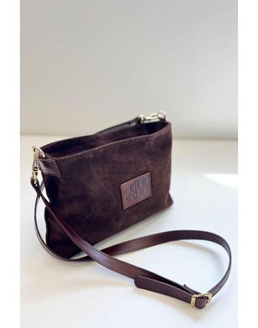 더코드 스웨이드 지퍼 크로스 숄더백 5511044 MARRON OSCURO