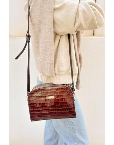 더코드 코코 엠보싱 레더 크로스 숄더백 5510674 MARRON