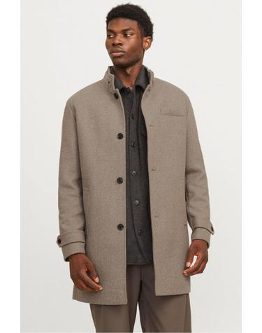 잭앤존스 클래식 울 블렌드 하이넥 싱글 코트 1820018 BEIGE