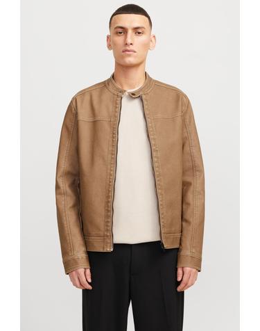 잭앤존스 테크니컬 레더 스탠드넥 재킷 7150676 BEIGE