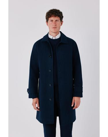 꼬르떼피엘 레귤러핏 코튼 롱 트렌치 코트 1324413 AZUL MARINO