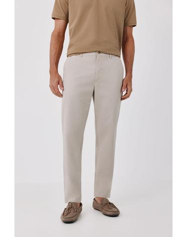 꼬르떼피엘 슬림핏 플리츠 치노 팬츠 1234608 BEIGE