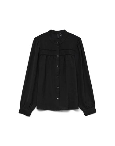 베로모다 마오 칼라 컷워크 자수 블라우스 6012295 NEGRO