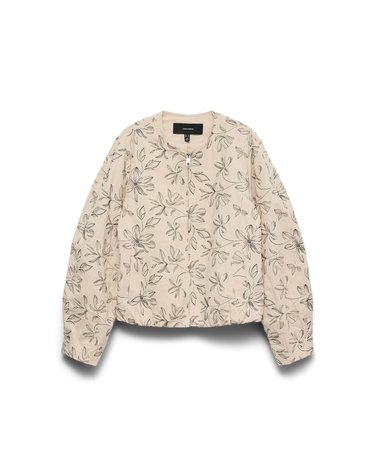 베로모다 플로럴 자수 집업 경량 자켓 6434353 BEIGE
