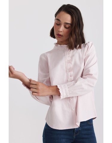 스프링필드 러플 마오 칼라 셔츠 블라우스 6794274 ROSA