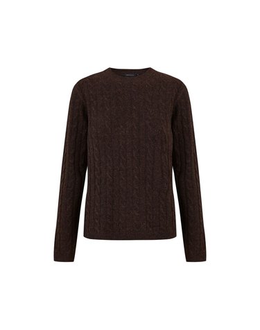꼬르떼피엘 케이블 니트 라운드넥 스웨터 6214907 MARRON OSCURO