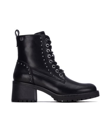 엑스티아이 스터드 레이스업 힐 부츠 3894217 NEGRO