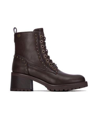엑스티아이 스터드 레이스업 힐 부츠 3894217 MARRON OSCURO