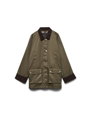 베로모다 코듀로이 칼라 경량 파카 7930251 VERDE