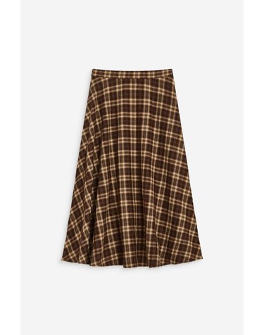 그레이스앤밀라 체크 A라인 롱 스커트 5724626 ESTAMPADO MARRON