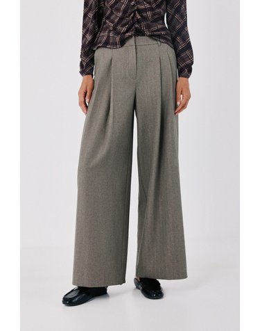 꼬르떼피엘 헤링본 플리츠 와이드 팬츠 8294619 BEIGE