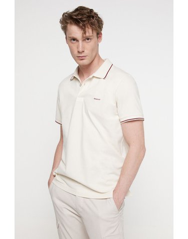 간트 골지 트림 피케 반팔 폴로셔츠 3360392 BEIGE