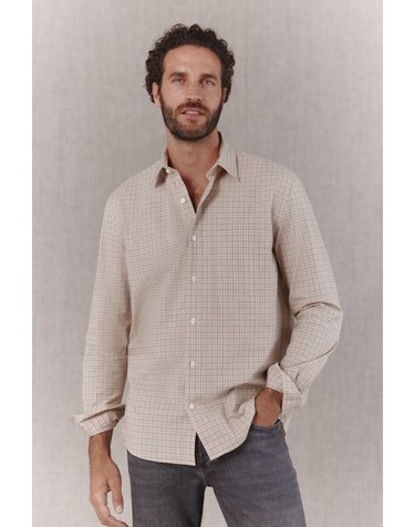 오오티오 체크 포플린 긴팔 셔츠 0754011 ESTAMPADO BEIGE