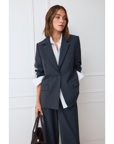 티에프피 울 소재 테일러드 블레이저 0834434 AZUL