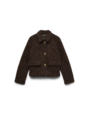 베로모다 크롭 골드버튼 포켓 칼라 자켓 6434432 MARRON OSCURO