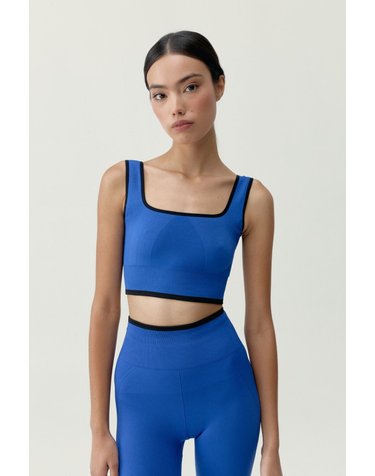 본리빙요가 배색 파이핑 스포츠 브라 탑 8184720 AZUL