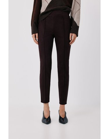 꼬르떼피엘 스웨이드 이펙트 지퍼 레깅스 6094591 MARRON OSCURO